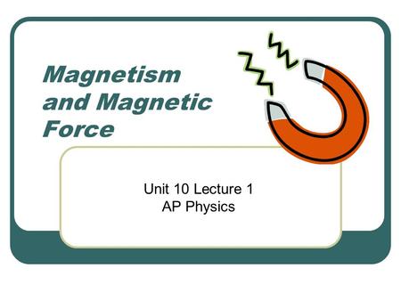 Magnetism and Magnetic Force