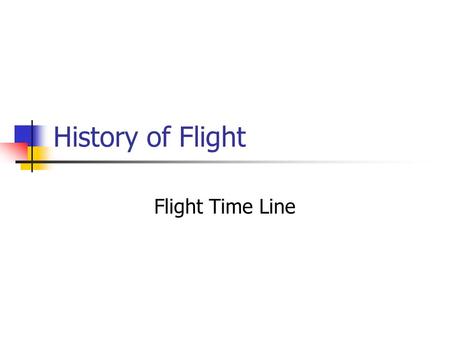 History of Flight Flight Time Line.