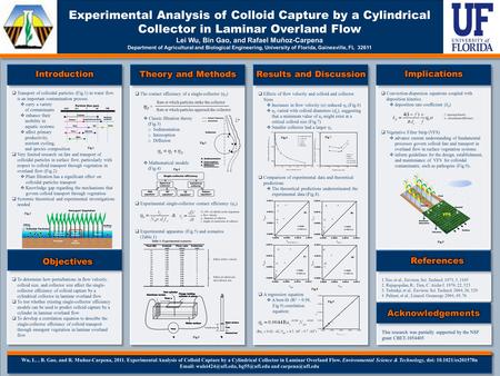 TEMPLATE DESIGN © 2008 www.PosterPresentations.com  Convection-dispersion equations coupled with deposition kinetics.  deposition rate coefficient (k.