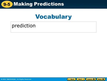 Vocabulary prediction.