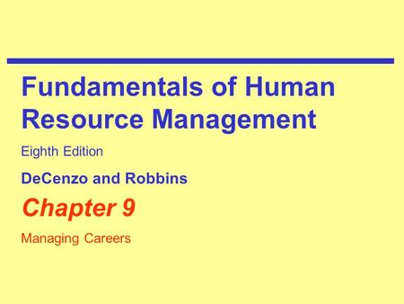 Fundamentals of Human Resource Management