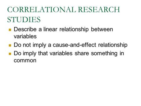 CORRELATIONAL RESEARCH STUDIES