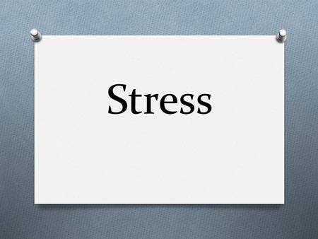 Stress. Big Test Christmas Vacation Winning the Lottery?