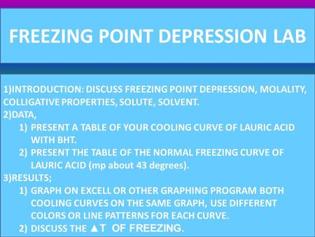 FREEZING POINT DEPRESSION LAB