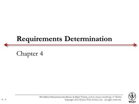 PowerPoint Presentation for Dennis & Haley Wixom, Systems Analysis and Design, 2 nd Edition Copyright 2003 © John Wiley & Sons, Inc. All rights reserved.