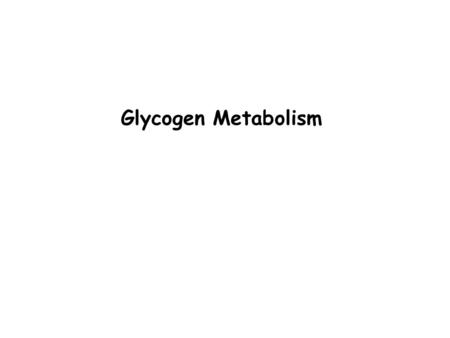 Glycogen Metabolism.