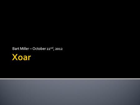 Bart Miller – October 22 nd, 2012.  TCB & Threat Model  Xen Platform  Xoar Architecture Overview  Xoar Components  Design Goals  Results  Security.