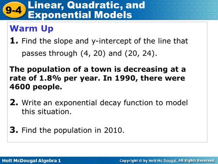 2. Write an exponential decay function to model this situation.