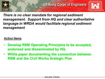 Develop RSM Operating Principles to be accepted, endorsed and disseminated by HQ.Develop RSM Operating Principles to be accepted, endorsed and disseminated.