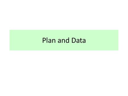 Plan and Data. Are you aware of concepts such as sample, population, sample distribution, population distribution, sampling variability?