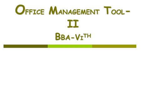 O FFICE M ANAGEMENT T OOL - II B BA -V I TH. Abdus Salam2 Week-7 Introduction to Query Introduction to Query Querying from Multiple Tables Querying from.