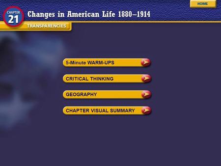 5-Minute WARM-UPS CRITICAL THINKING GEOGRAPHY CHAPTER VISUAL SUMMARY.