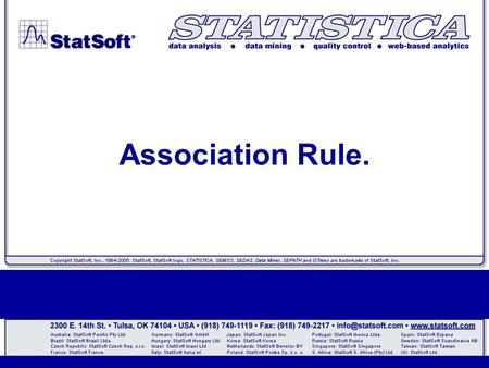 Association Rule.. Association rule mining  It is an important data mining model studied extensively by the database and data mining community.  Assume.