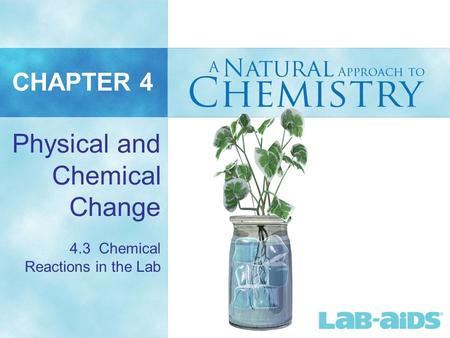 CHAPTER 4 4.3 Chemical Reactions in the Lab Physical and Chemical Change.