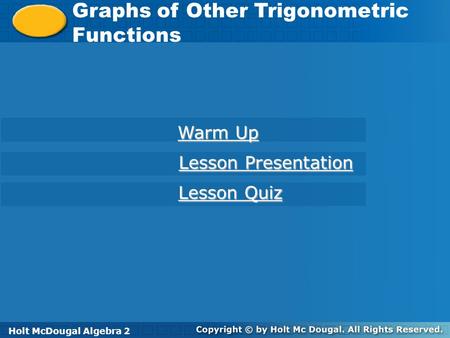 Graphs of Other Trigonometric Functions