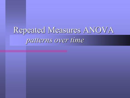 Repeated Measures ANOVA patterns over time. Case Study.