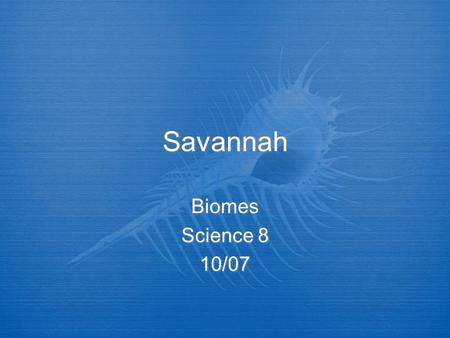 Savannah Biomes Science 8 10/07.