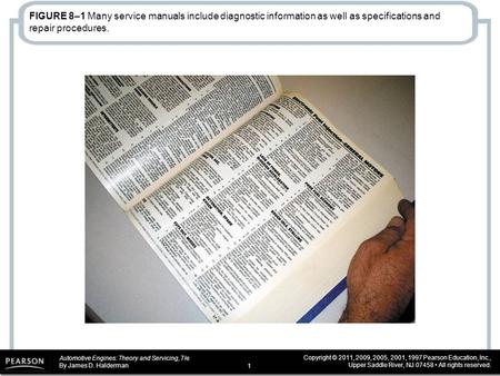 Automotive Engines: Theory and Servicing, 7/e By James D. Halderman Copyright © 2011, 2009, 2005, 2001, 1997 Pearson Education, Inc., Upper Saddle River,