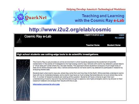 Teaching and Learning with the Cosmic Ray e-Lab