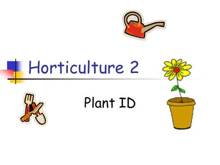 Horticulture 2 Plant ID.