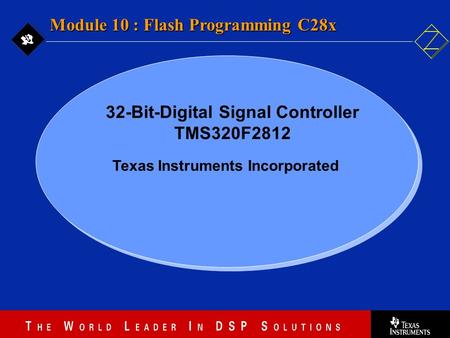 10 - 1 Texas Instruments Incorporated Module 10 : Flash Programming C28x 32-Bit-Digital Signal Controller TMS320F2812.