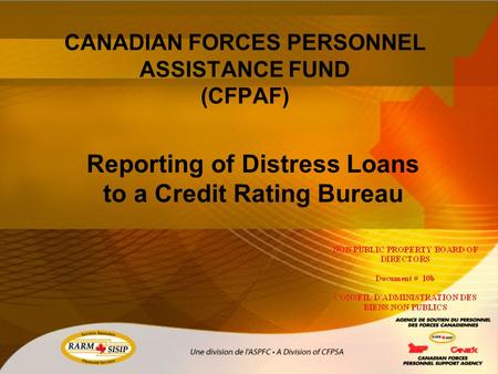 CANADIAN FORCES PERSONNEL ASSISTANCE FUND (CFPAF)