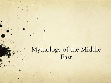 Mythology of the Middle East