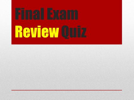 Final Exam Review Quiz. In my country the government controls all things that leave and enter into the economy. This is because my country has a ________________.