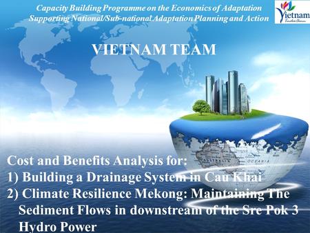 LOGO Capacity Building Programme on the Economics of Adaptation Supporting National/Sub-national Adaptation Planning and Action VIETNAM TEAM Cost and Benefits.