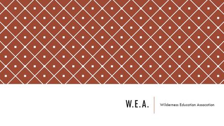 W.E.A. Wilderness Education Assocation. WHAT IS IT? Founded October 22nd 1977 First named WUEA (Wilderness Use Education Association) Partners with Leave.