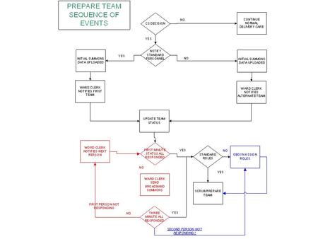 Facilitator First Screen: Call Nurse engages with PC Please choose the appropriate action: o Facilitate Cesarean Section o Input Call Team Information.