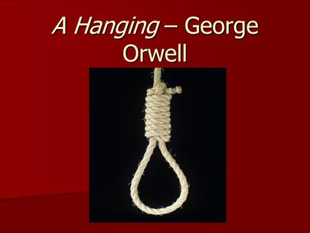 A Hanging – George Orwell