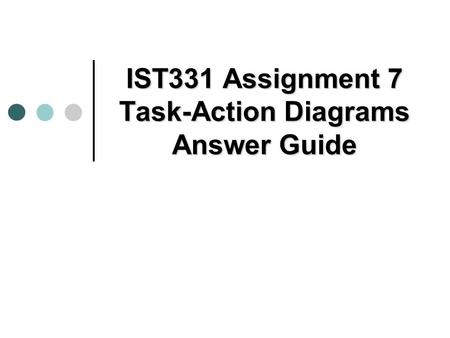 IST331 Assignment 7 Task-Action Diagrams Answer Guide.