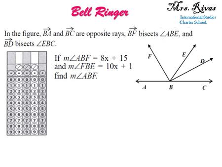 Mrs. Rivas International Studies Charter School. Bell Ringer.