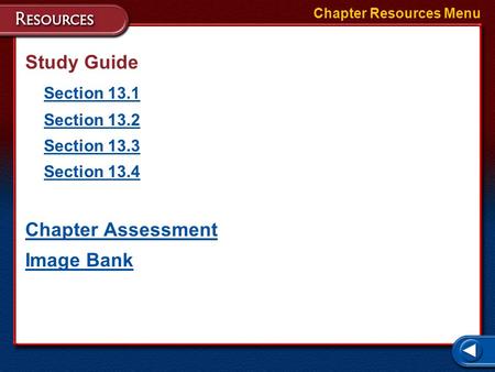 Chapter Resources Menu