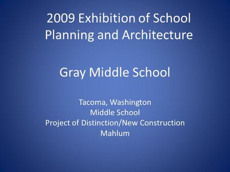 2009 Exhibition of School Planning and Architecture