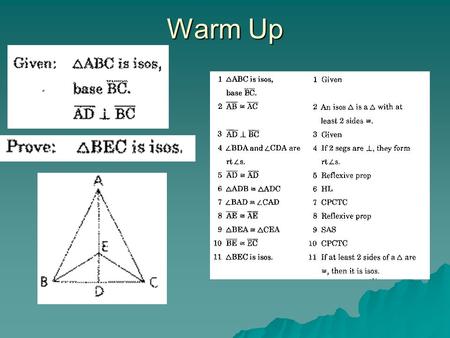 Warm Up. Chapter 4.2 The Case of the Missing Diagram.