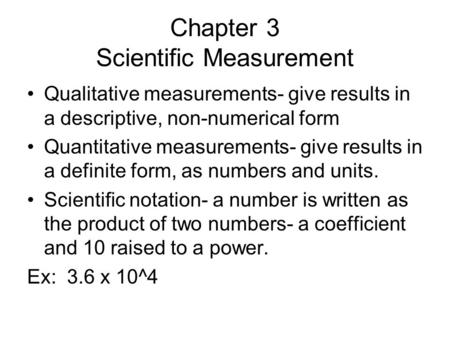 Chapter 3 Scientific Measurement