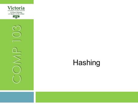 COMP 103 Hashing. 2 RECAP-TODAY RECAP Bitmaps are a fast way to implement Sets of integers, characters, etc TODAY  Hashing is a similar idea  Detecting.