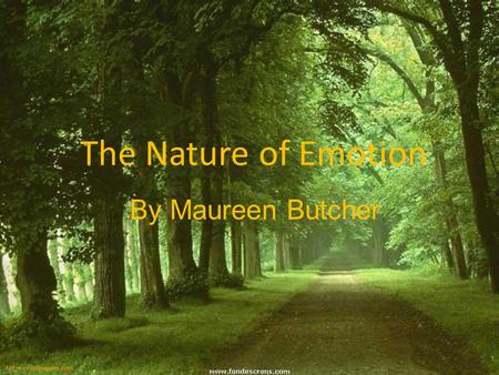 The Nature of Emotion By Maureen Butcher.