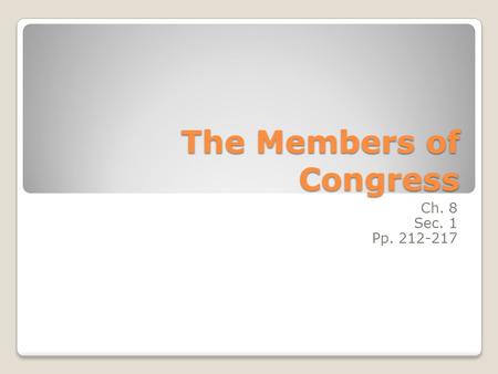 The Members of Congress