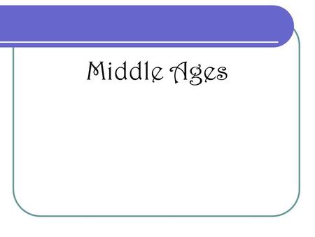 Middle Ages. The Middle Ages: 500 – 1500 The Medieval Period Rise of the Middle Ages Decline of the Roman Empire.