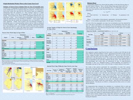 Summary of Tract-to-Tract Commuter Flows by Type of Geographic Area. A useful way of comparing the general pattern of tract-to-tract commuter flows across.