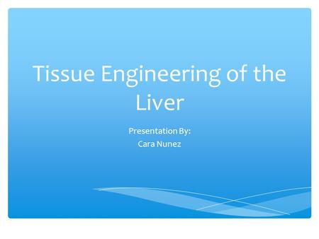 Tissue Engineering of the Liver