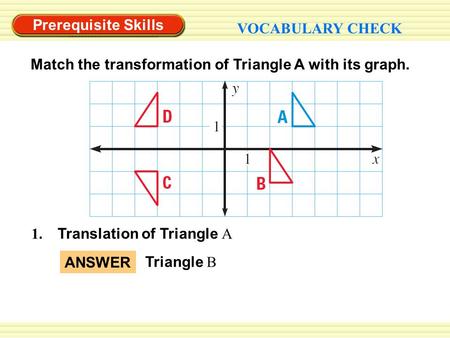 Prerequisite Skills VOCABULARY CHECK