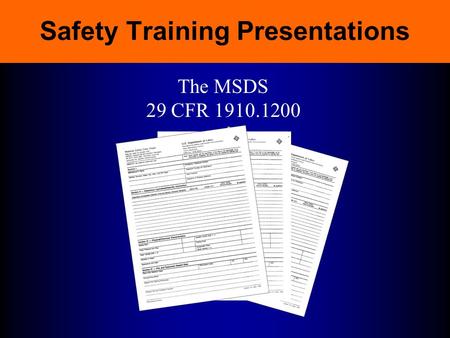 Safety Training Presentations