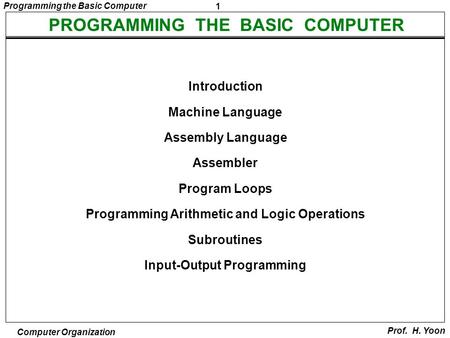 PROGRAMMING THE BASIC COMPUTER