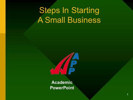 1 Academic PowerPoint Steps In Starting A Small Business.