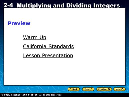 Preview Warm Up California Standards Lesson Presentation.