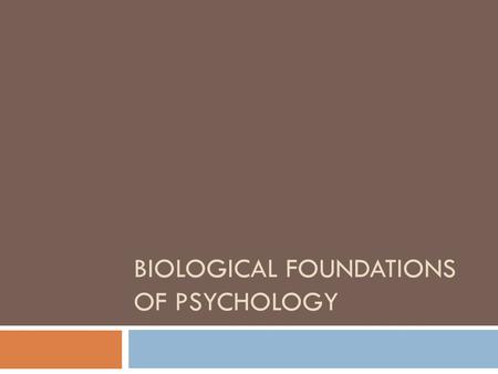 Biological foundations of psychology